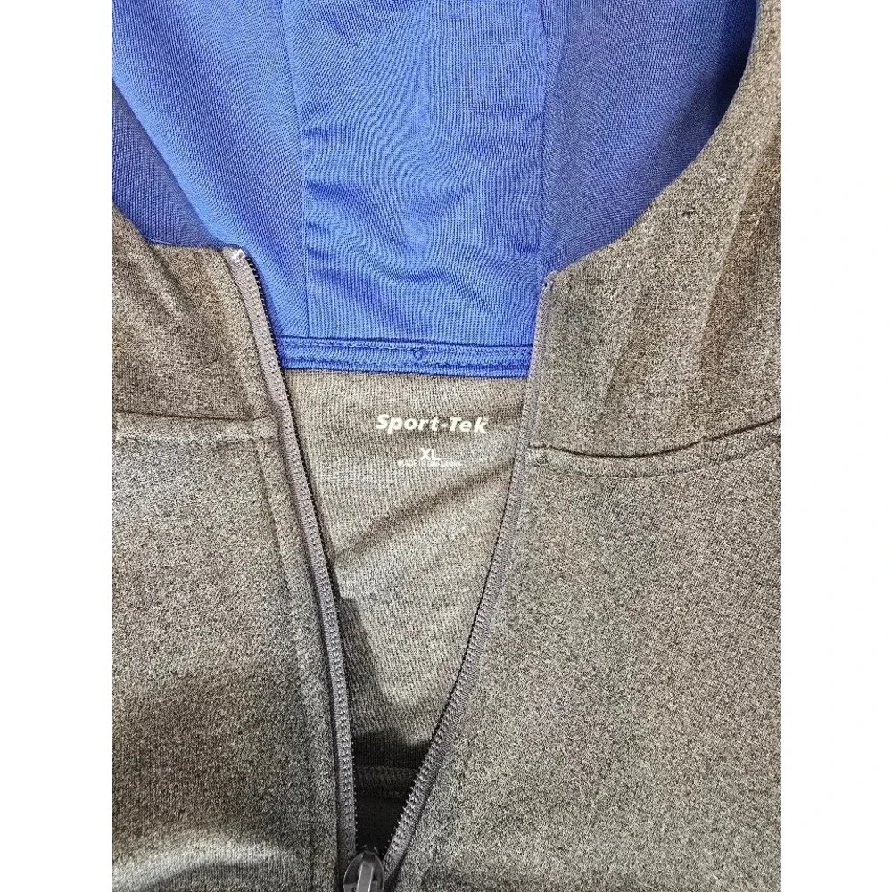 Sport-Tek Pullover Hoodie Activewear Half Zip Sweatshirt Gray Blue‎ XL